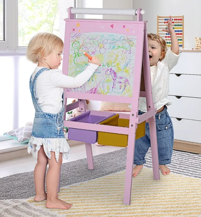 Pink Double Sided Kid's Easel from Aosom.com 